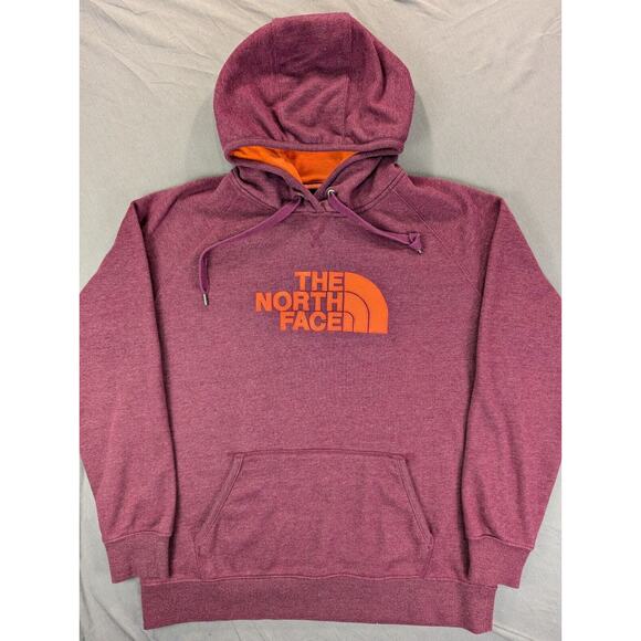 North Face Hoodie XL Women's Cranberry Orange Pullover Sweater Drawstring Hood - Picture 7 of 8